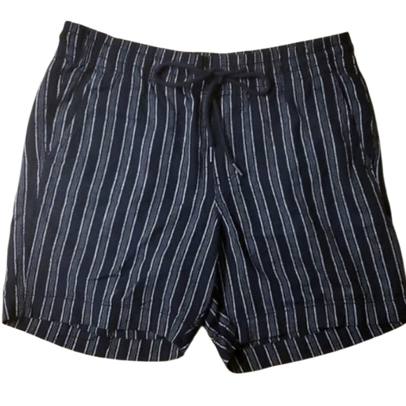 Aeropostale Mens Linen Blend Striped Black Jogger‎ Shorts Size Small - Picture 1 of 10